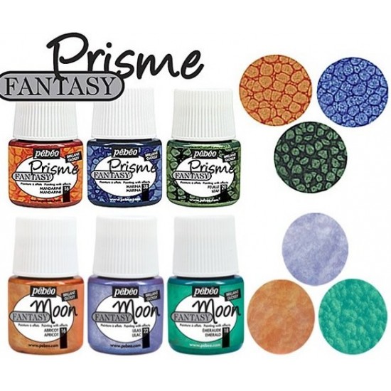 Pebeo Fantasy Prisme 12 X 20ml Paint Set Honeycomb Effect Craft Artist 757431